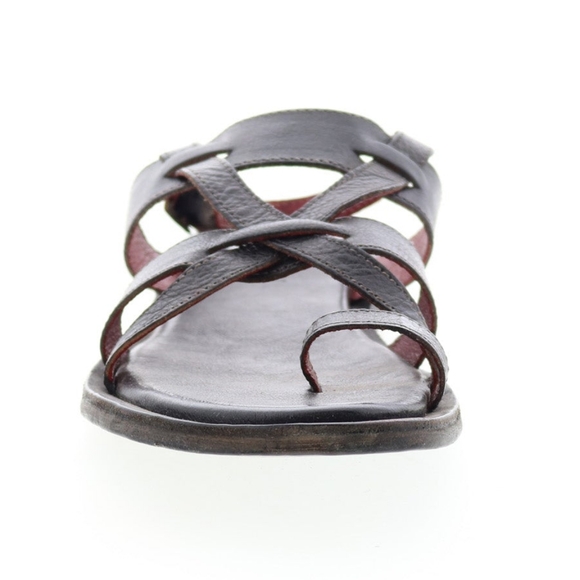 Bed Stu Black Leather Manati II Strappy Sandals Sz 10 Genuine Leather - Picture 3 of 7